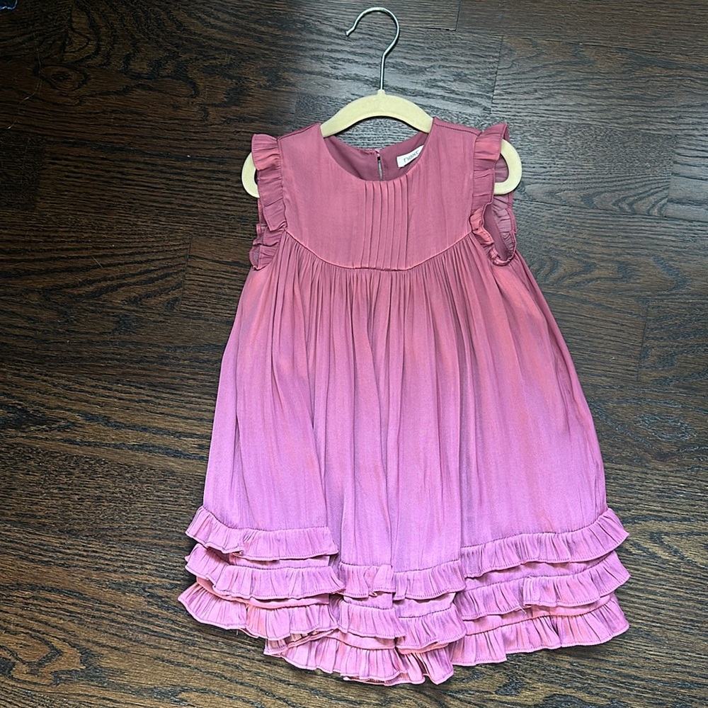 Pink Ruffle Toddler Girl Dress, Next, 3T